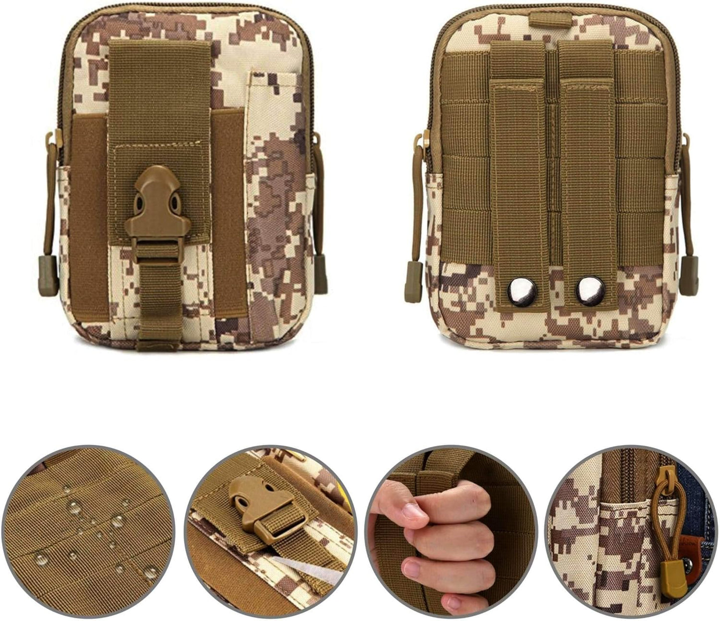 Tactical Waist Pouch EDC Molle Waist Bag Belt Phone Pouch Holster Purse Carrying Pouch for Smartphone, Tools