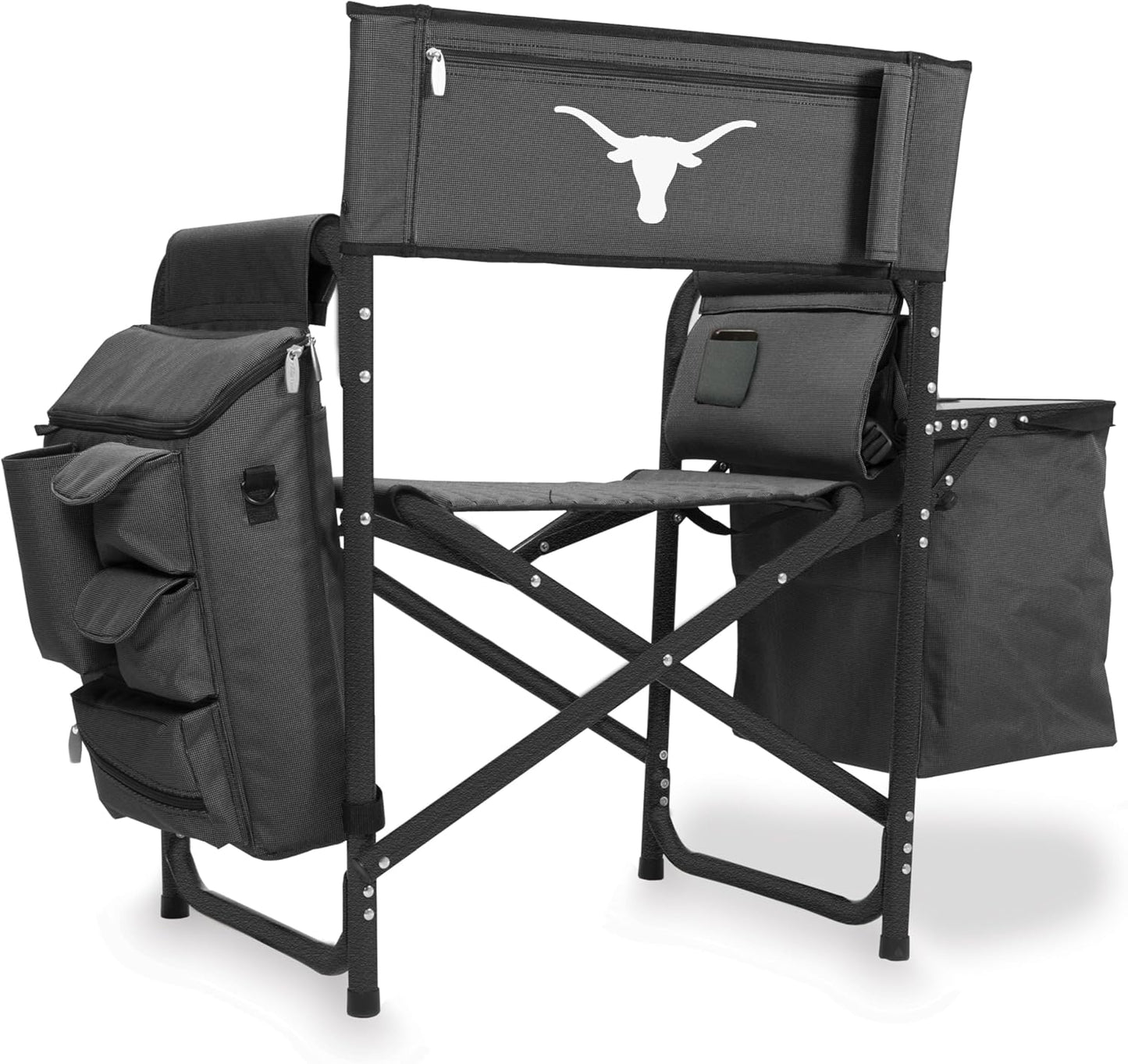 PICNIC TIME NCAA Oklahoma State Cowboys Fusion Camping Chair with Side Table and Soft Cooler - Beach Chair for Adults - Lawn Chair