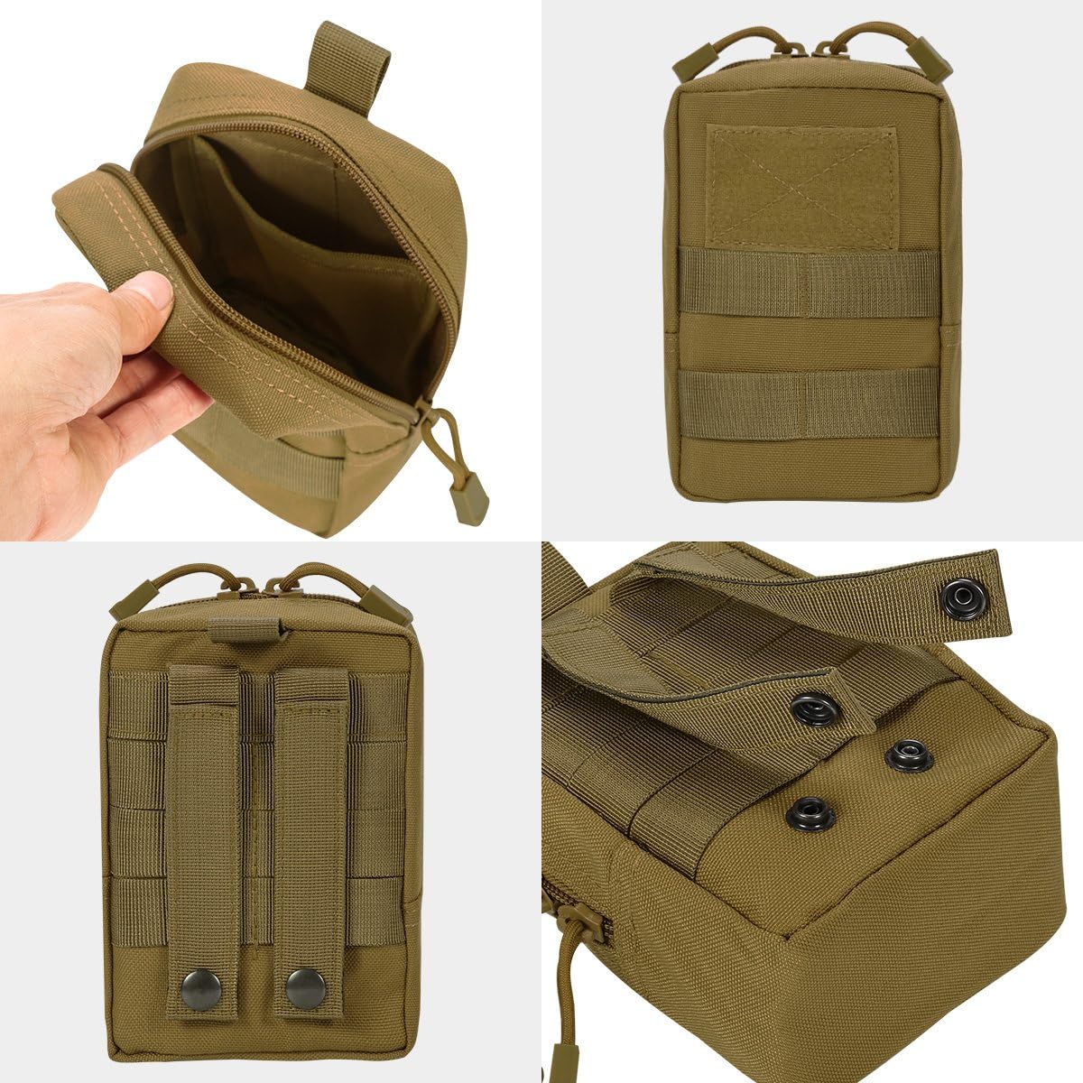 IronSeals Tactical Molle Pouches Multi-Purpose Military Nylon Waist Pack Utility Bag Detachable Patches Pouches for Dog Vest Harness