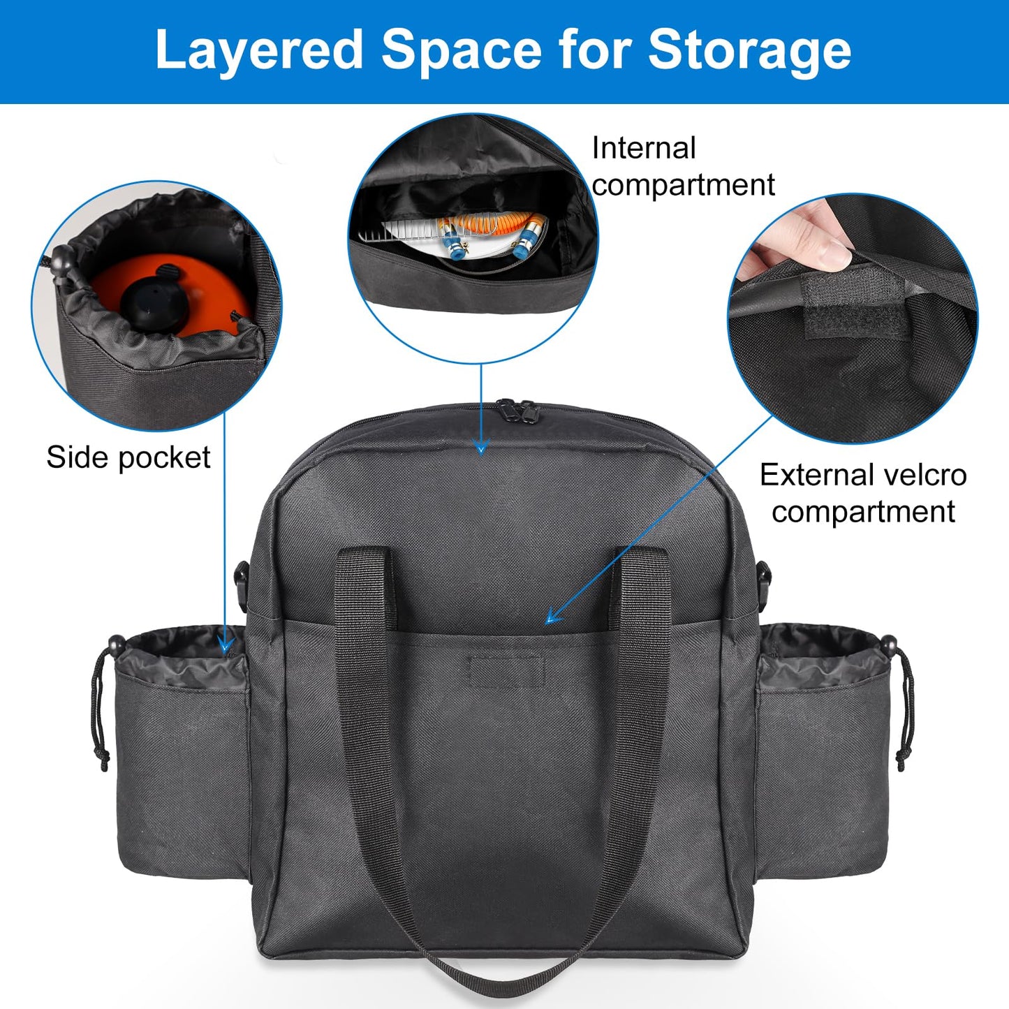 Folding Stove Carry Case for Coleman Camping Stove, Fits for Coleman 1 & 2-Burner Fold N Go Grill/Stoves and Other Folding Camp Stove, Camp Accessories, Heavy Duty Oxford Fabric with Shoulder Strap