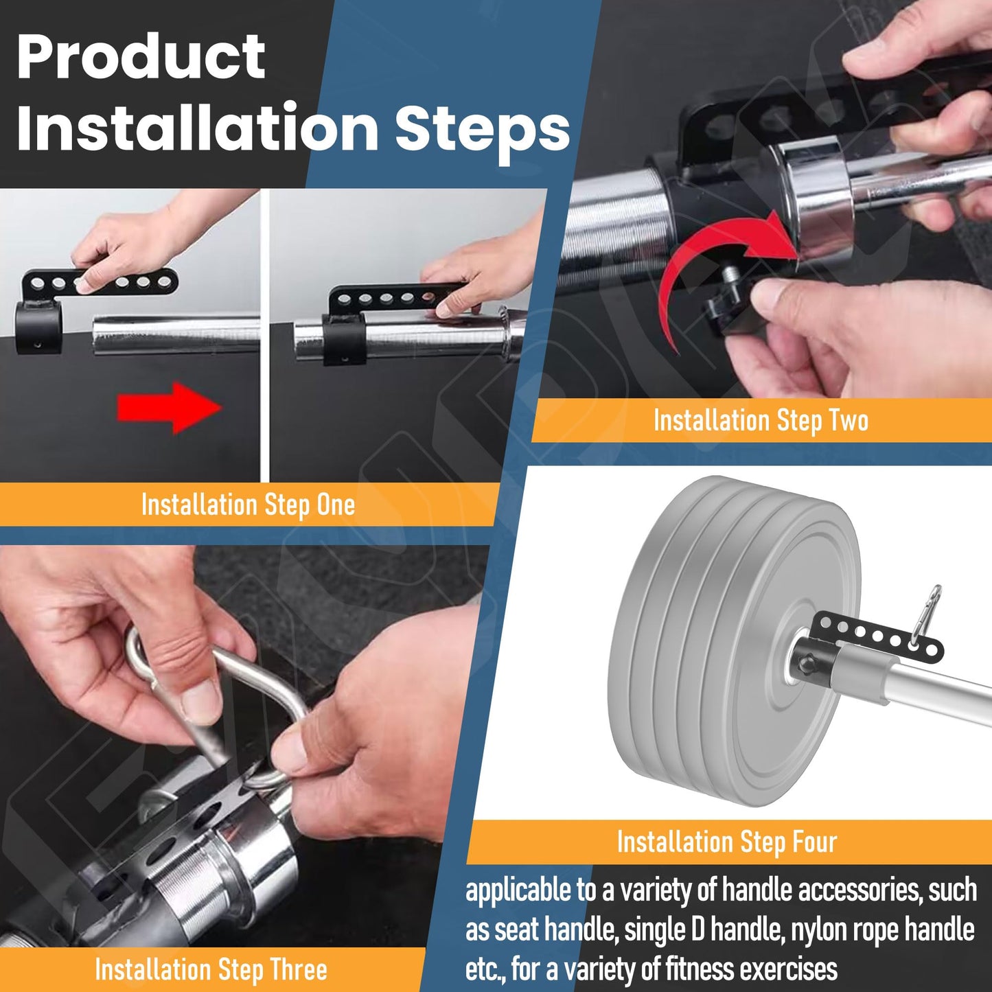 EZYPAK Belt Squat Bar Machine Attachment for 2 inch Olympic Barbell Bar, Black, 500 lbs Withstands, Attachments for Home Gym Workout