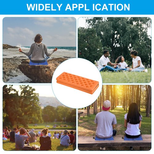 PATIKIL 15"x10.6"x0.4" Foldable Hiking Seat Pad, 2 Pack XPE Cushion Sitting Pads Foam Mat Waterproof for Outdoor Camping Picnic Stadium, Orange