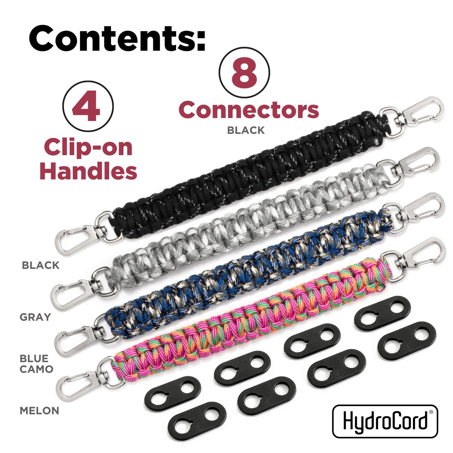 Gearproz Handle for Hydro Flask Water Bottle Lids, Paracord Clip-on Handle Accessory with Shoulder Strap