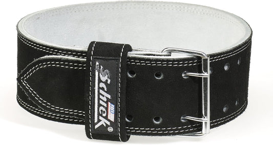 Schiek Sports Leather 6010 Competition Power Lifting Belt - 9 mm Suede Leather Gym Belt - Weightlifting Belt