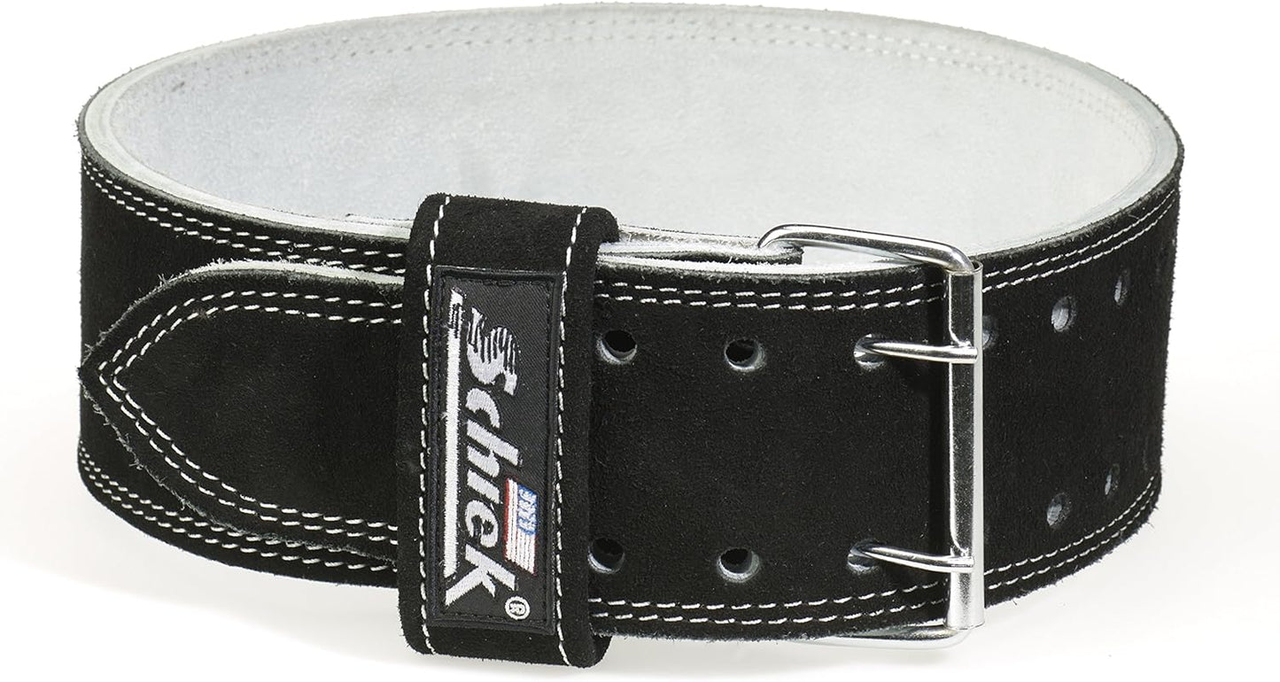 Schiek Sports Leather 6010 Competition Power Lifting Belt - 9 mm Suede Leather Gym Belt - Weightlifting Belt