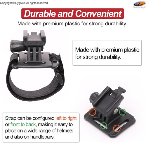 Cygolite Helmet Mount Kit for Ranger, Expilion, Metro & Streak Bike Lights - Compact Black (HLMT-DCV12)