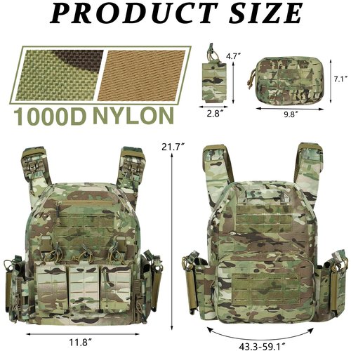 LASVENIS Tactical Vest for Men Weighted Vest Fully Adjustable Outdoor Training Gaming Vests
