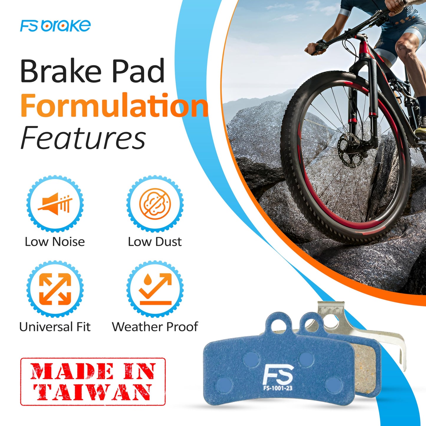 FS-DEXT Bike Disc Brake Pads for Shimano 4-Piston – Saint M810/M820, XT M8020/M8120, SLX M7120, XTR M9120, ZEE M640, Tektro M735/M750, TRP Slate T4/Quadiem | MTB, eMTB, Downhill, Enduro (One Pair)