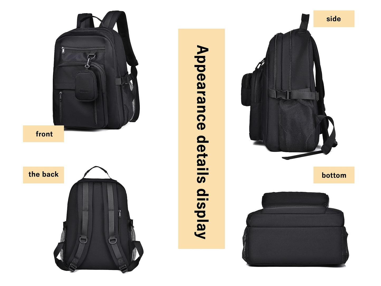 FSD.WG Casual Daypack Backpacks for Men Fashionable Outdoor Bag Popular Travel Bag Casual Large Capacity
