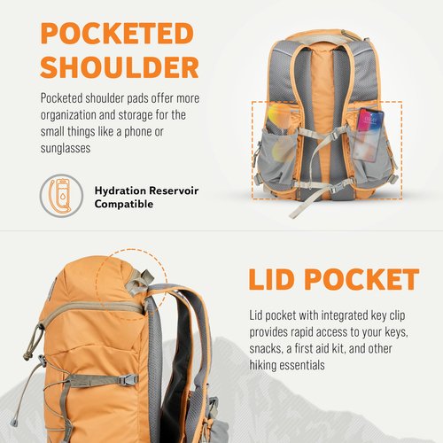 Mystery Ranch Gallagator 15 Backpack – Weather Resistant Travel Bag with Sternum Strap – Fox, 15L, S/M