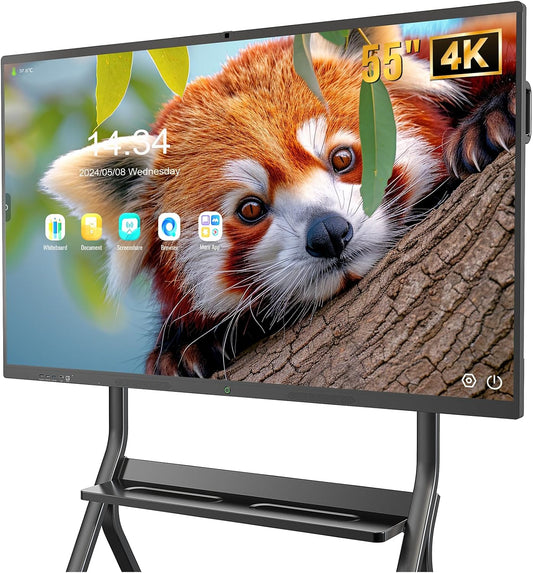 55″ Smart Board, 4K UHD Touchscreen Display Electronic Whiteboard Built in Ultra High Definition Camera Open App Ecosystem, Digital Presentation Electronic Smart WhiteBoard for Classroom Home Office