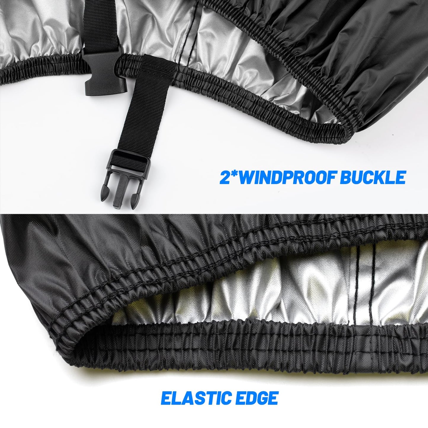 Favoto Bike Cover Waterproof Outdoor Storage for 1 or 2 Bikes Bicycle Cover Heavy Duty Rain Sun UV Dust Wind Proof with Storage Bag Bike Tarp for EBike Mountain Road City Bike, Black