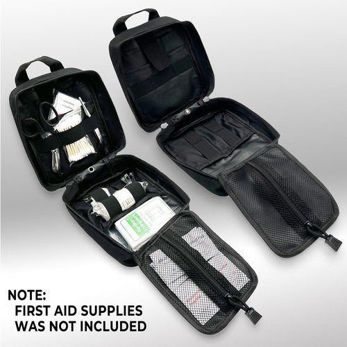 Chelvvg Molle Tactical First Aid Pouch, EMT Medical First Aid Bag, Rip-Away Military IFAK Lifesaving Pouches, Outdoor Emergency Mountaineering/Climbing Survival Kit with Red Cross Patch & 2 Carabiner