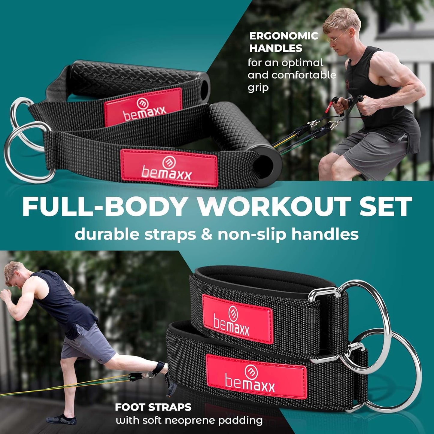 Premium Resistance Bands Set with Handles & Door Anchor - Full Body Workout for Men & Women
