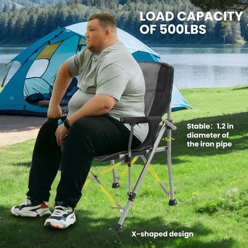 WILDROOTS Heavy Duty Camping Chair, Durable Padded Folding Chair
