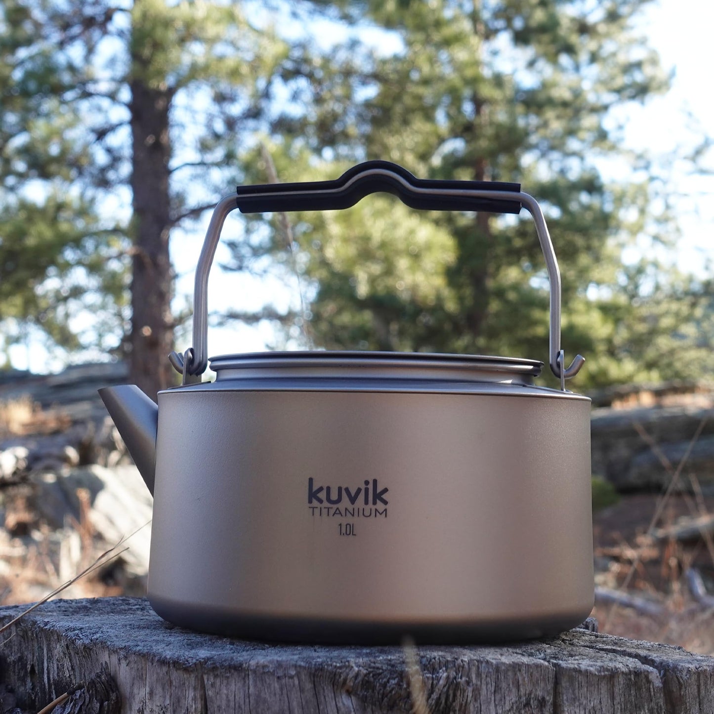 Kuvik Titanium Kettle 1.0L (33.8 oz) - Ultralight and Compact Kettle for Backpacking, Camping, and Home