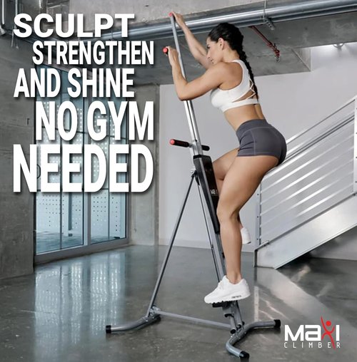 MaxiClimber 2.0 Vertical Climber - Folding Cardio & Strength Machine with Free Fitness App