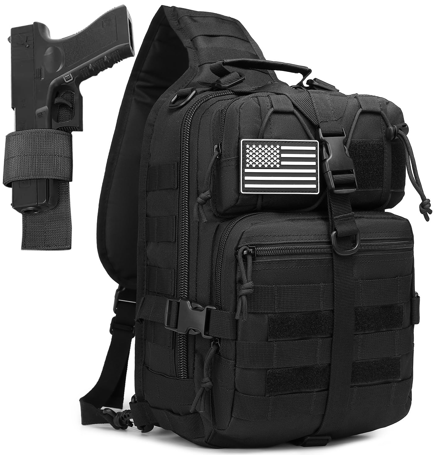 ATBP Tactical Crossbody Sling Backpack Militray Shoulder Holster Bag For Men Chest Pack Hiking Daypack 15L