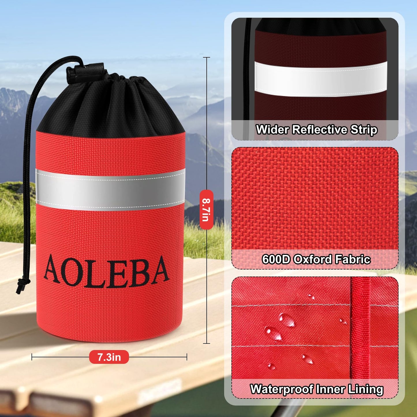 AOLEBA Arborist Throw Line Kit, Slick Arborist Rope Throw Weight Set with Reflective Storage Bag, 100% Polyester Rope, Arborist Equipment for High Limb, Throwing, Climbing, Tree Cutting