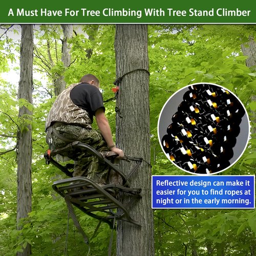 Boaton Reflective Treestand Safety Rope, Linemans Rope for Hunting, Tree Stand Safety Line, Tree Tether Rope, Life Lines for Tree Stands Hunting(10 feet)