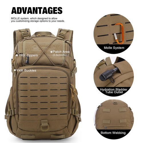 Mardingtop Tactical Military Backpack for Men,25L Molle Cordura Backpack for Hiking,Camping
