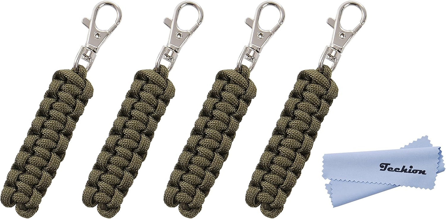 4 Pack Paracord Zipper Pulls for Backpacks, Tents, Trolley Cases, Traveling Cases, Jackets and Many Other Items That with Zippers