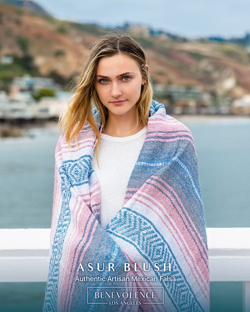 Benevolence LA Authentic Handwoven Mexican Yoga Blanket - Perfect for Picnic, Camping & Equestrian Use, Serape Blanket 50x70 inches - Pack of 2