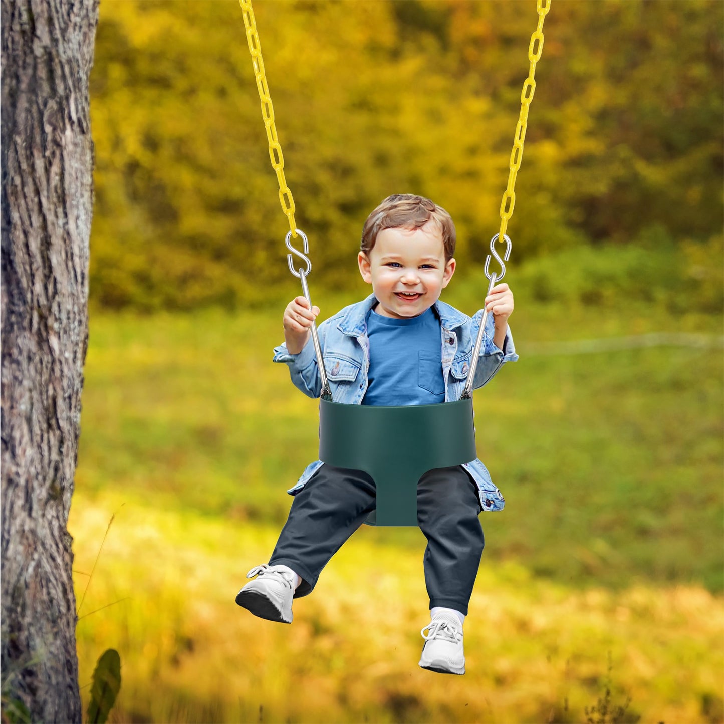 Sorbus Baby Swing - High Back Full Toddler Swing, Bucket Swing for Infants and Toddlers, with Coated Chains Fully Assembled Swing Set Accessories - Durable and Comfortable - Ages 6 Months and Up