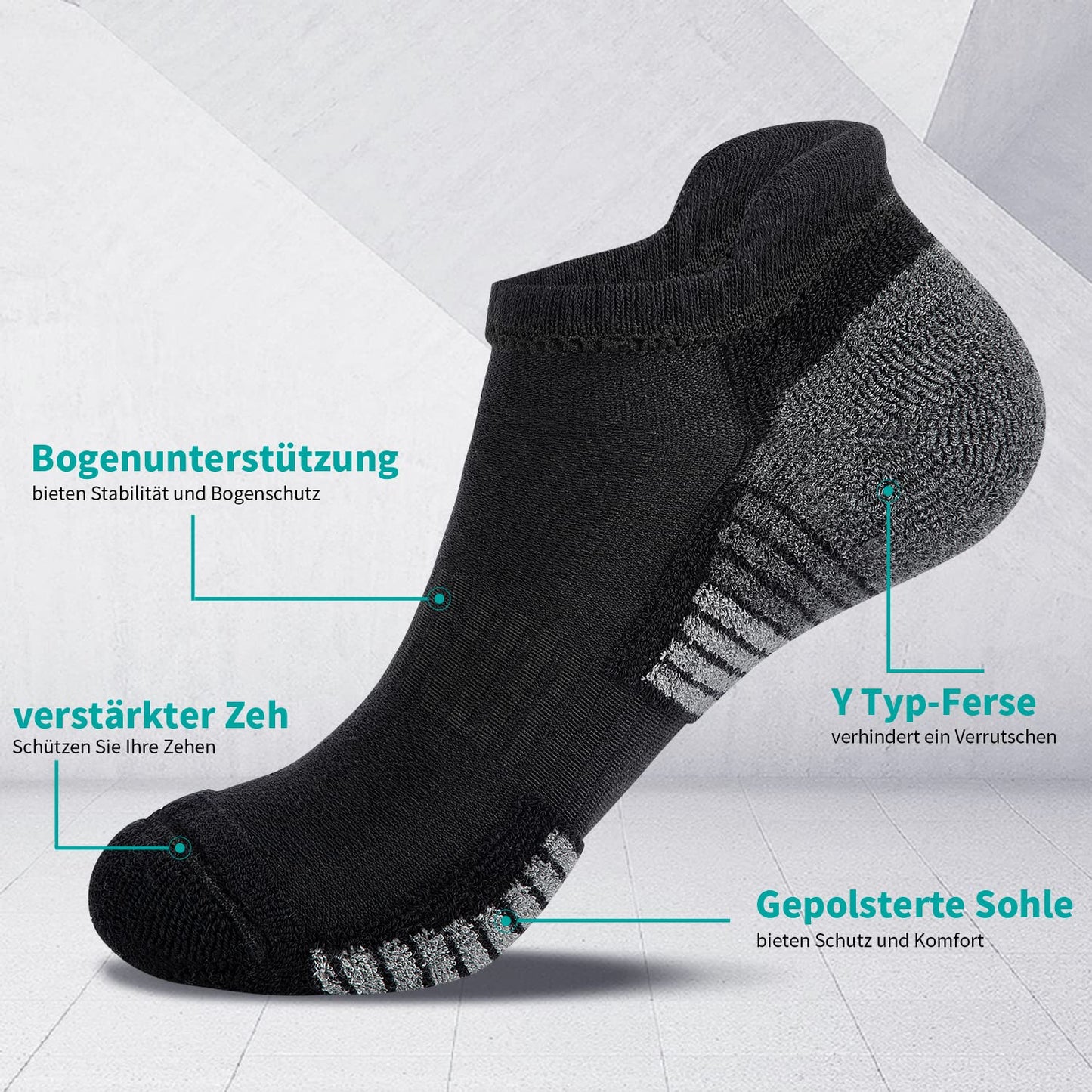 Lapulas Men Ankle Athletic Running Socks Cushioned Breathable Low Cut Sports Tab Socks Sneaker for Women Large