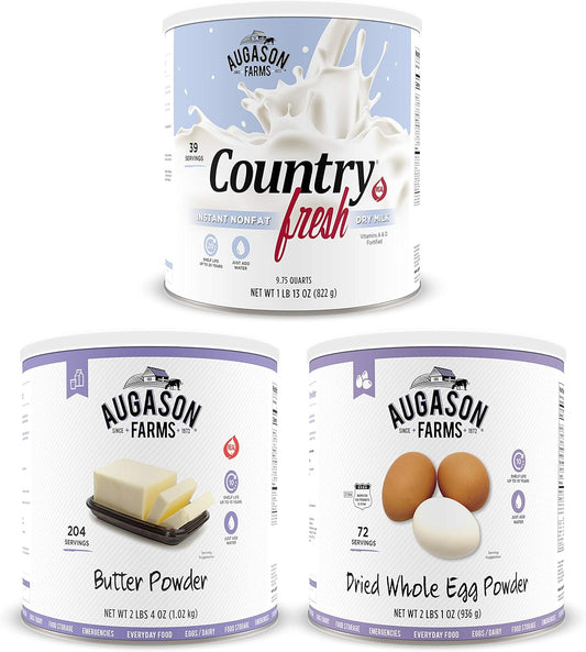 Augason Farms Dairy and Egg Combo No. 10 Can 3-Pack