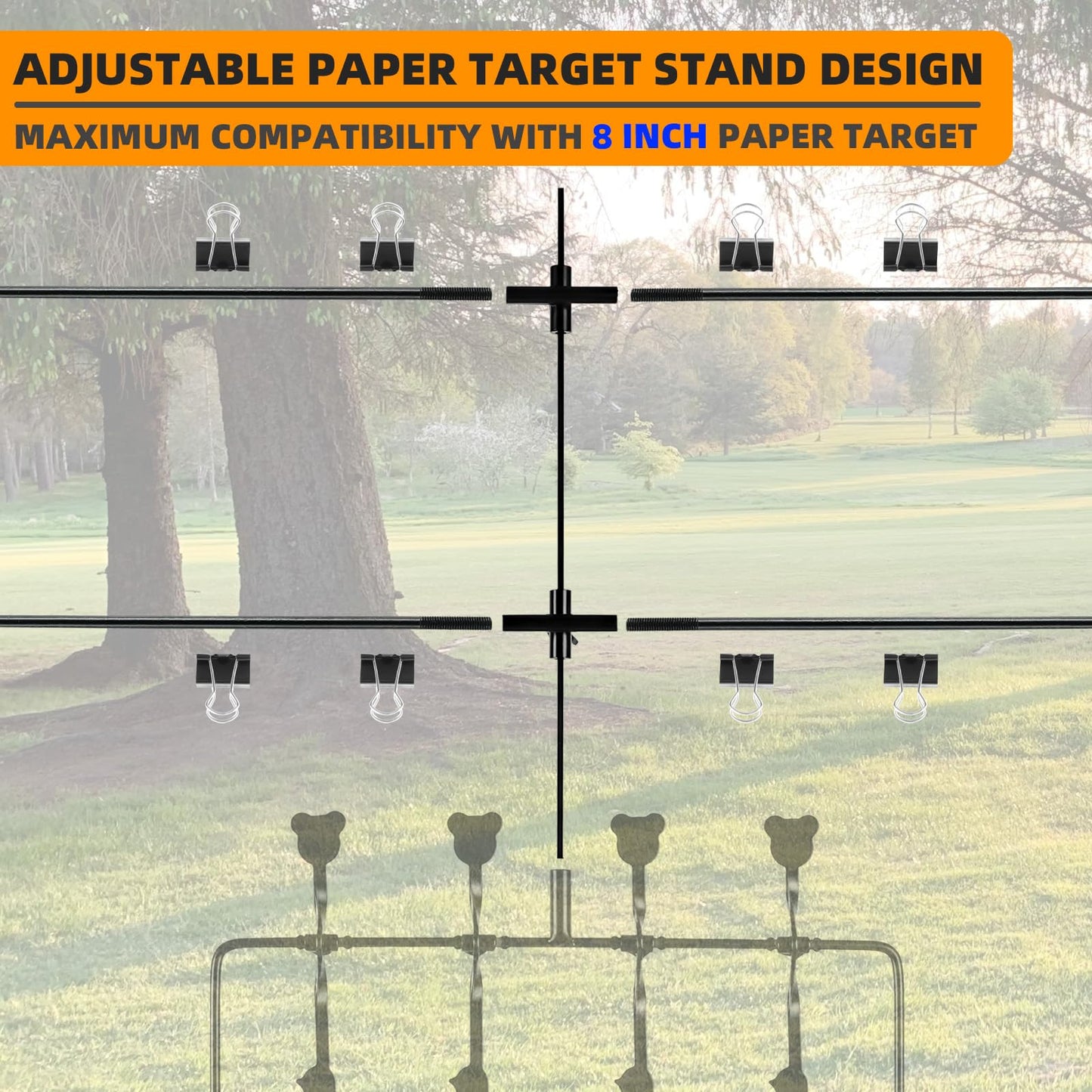 Highwild Multi-Shot Air Gun Pellet BB Gun Target 3-Section Detachable with Adjustable Paper Stand - Rated for .22/.177 Caliber