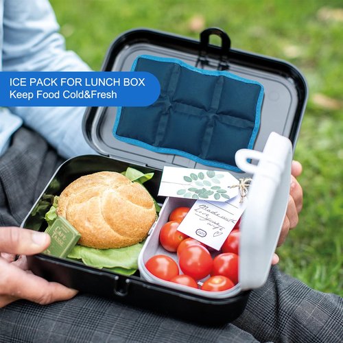 Ice Pack for Lunch Box and Cooler Bag, Reusable and Long-Lasting Cold Packs Flexible Slim Ice Packs, Freezer Packs for Shipping Food, Cooling Packs for Mailing, Lightweight & Space Saving