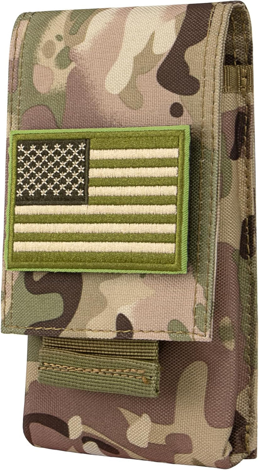 IronSeals Tactical Molle Phone Pouch Holster Waist Belt Pouch with Pull Tab for iPhone 16 Pro Max/16 Pro/16/15 Pro Max/14 Pro Max/ 13 Pro Max/ 12 Pro Max/ 11 Pro Max