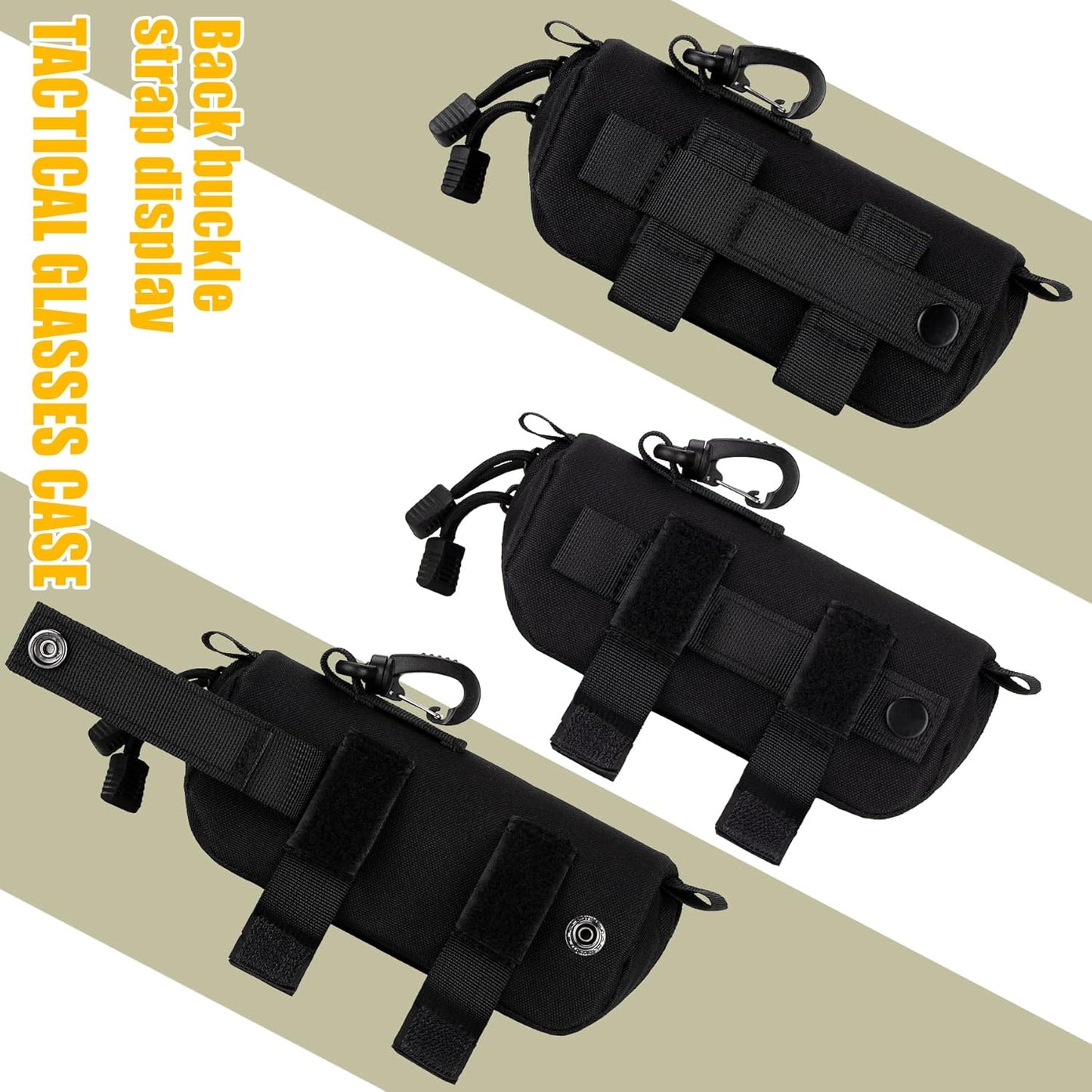 IronSeals Extra Large Tactical Molle Sunglasses Case Anti-Shock Semi-hard Clamshell Glasses Case, X-Large