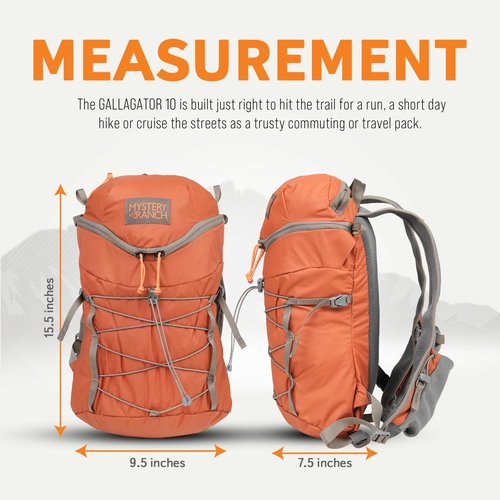 Mystery Ranch Gallagator 10 Backpack – Weather Resistant Travel Bag with Sternum Strap – Paprika, 10L, L/XL