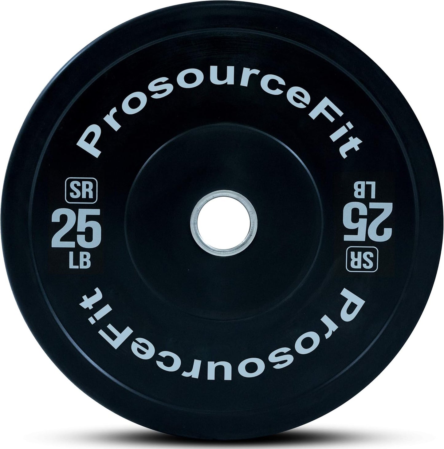 ProsourceFit Solid Rubber Bumper Plates (Sold Individually) with Steel Insert, 25lb, Power Lifting, Strength Training