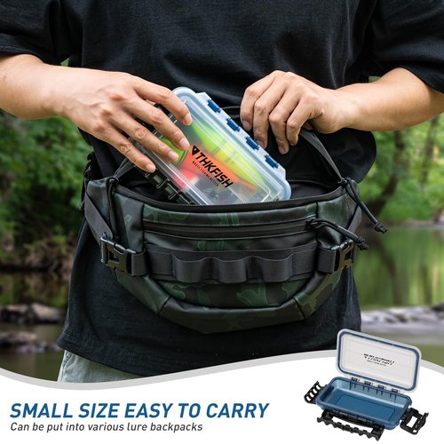 THKFISH Fishing Tackle Box，3400/3500 Tackle Tray Floating Fishing Lure Box Storage Organizer Small Waterproof Tackle Box with Adjustable Dividers,Sun-proof