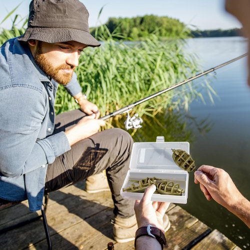 Blueweenly 16 Pcs Inline Method Feeder Set with 4 Release Moulds Carp Fishing Feeder Carp Fishing Equipment for Fishing Bait Fishing Tool Accessories