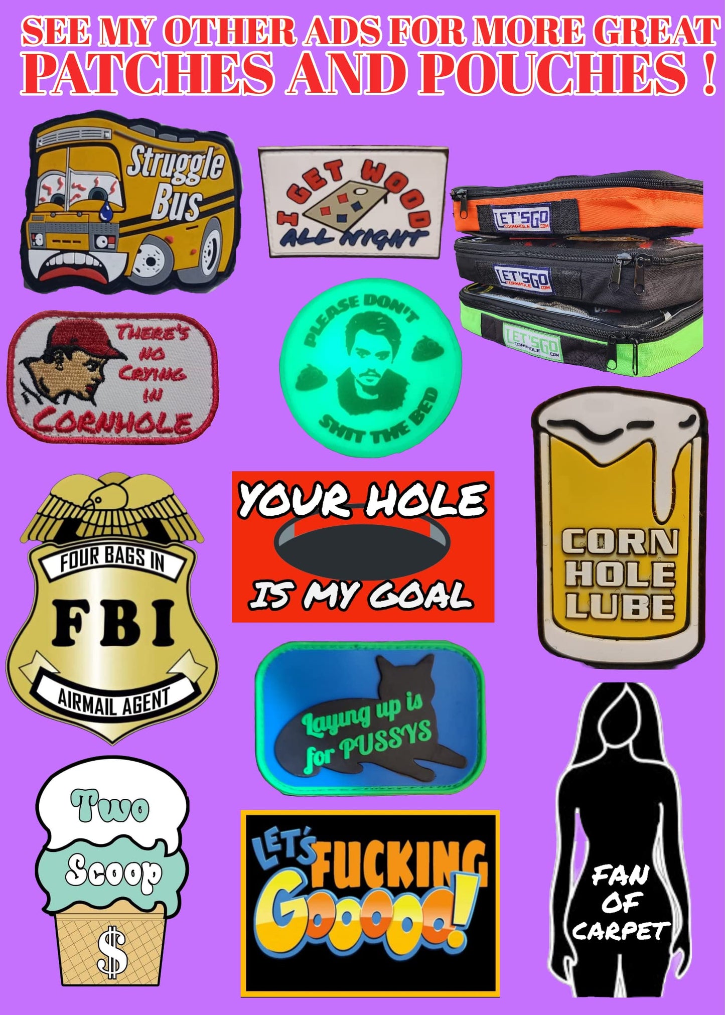 Funny Cornhole Patch Dropping Bombs Military Cornhole Bag Backpack Patch for airmail grandbag Shooters That Play at a high ppr. Throw Some fire at Your Next Game While displaying This Patch