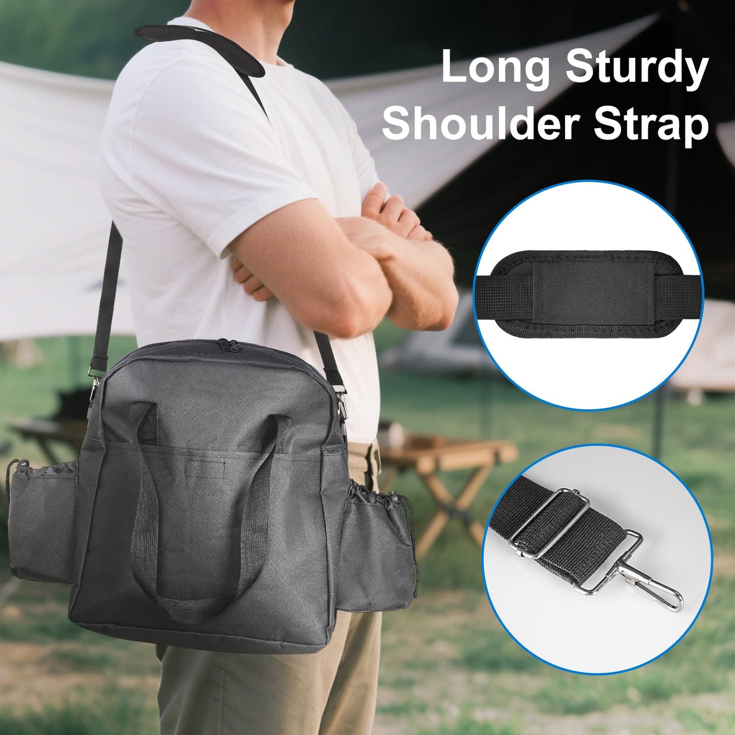 Folding Stove Carry Case for Coleman Camping Stove, Fits for Coleman 1 & 2-Burner Fold N Go Grill/Stoves and Other Folding Camp Stove, Camp Accessories, Heavy Duty Oxford Fabric with Shoulder Strap