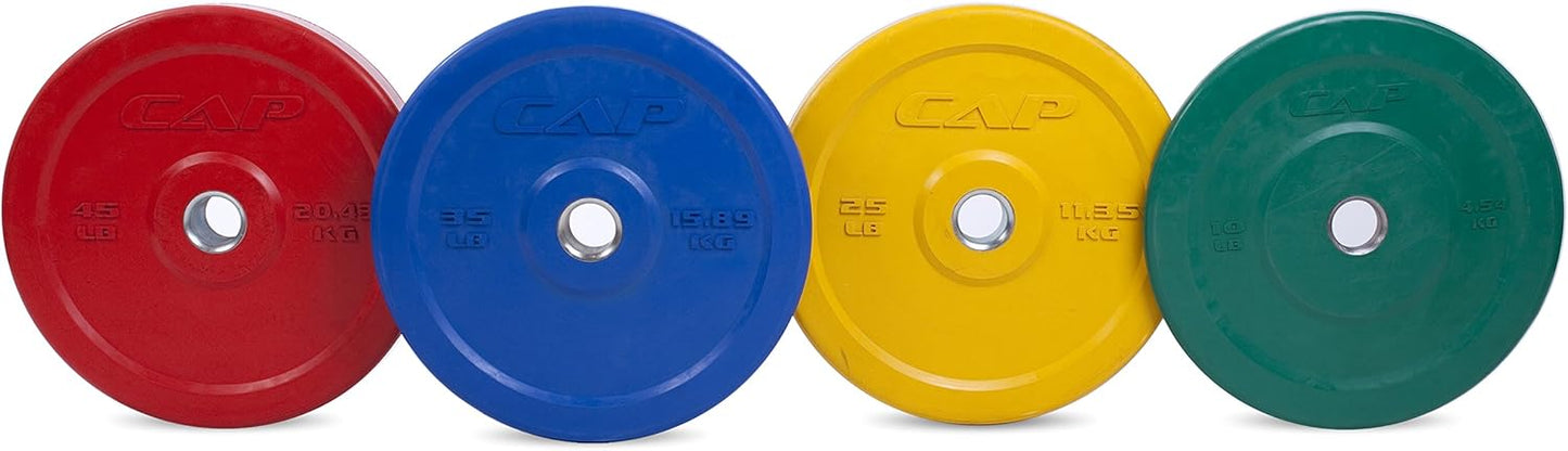 CAP Barbell Olympic 2-Inch Rubber Bumper Plate, Single
