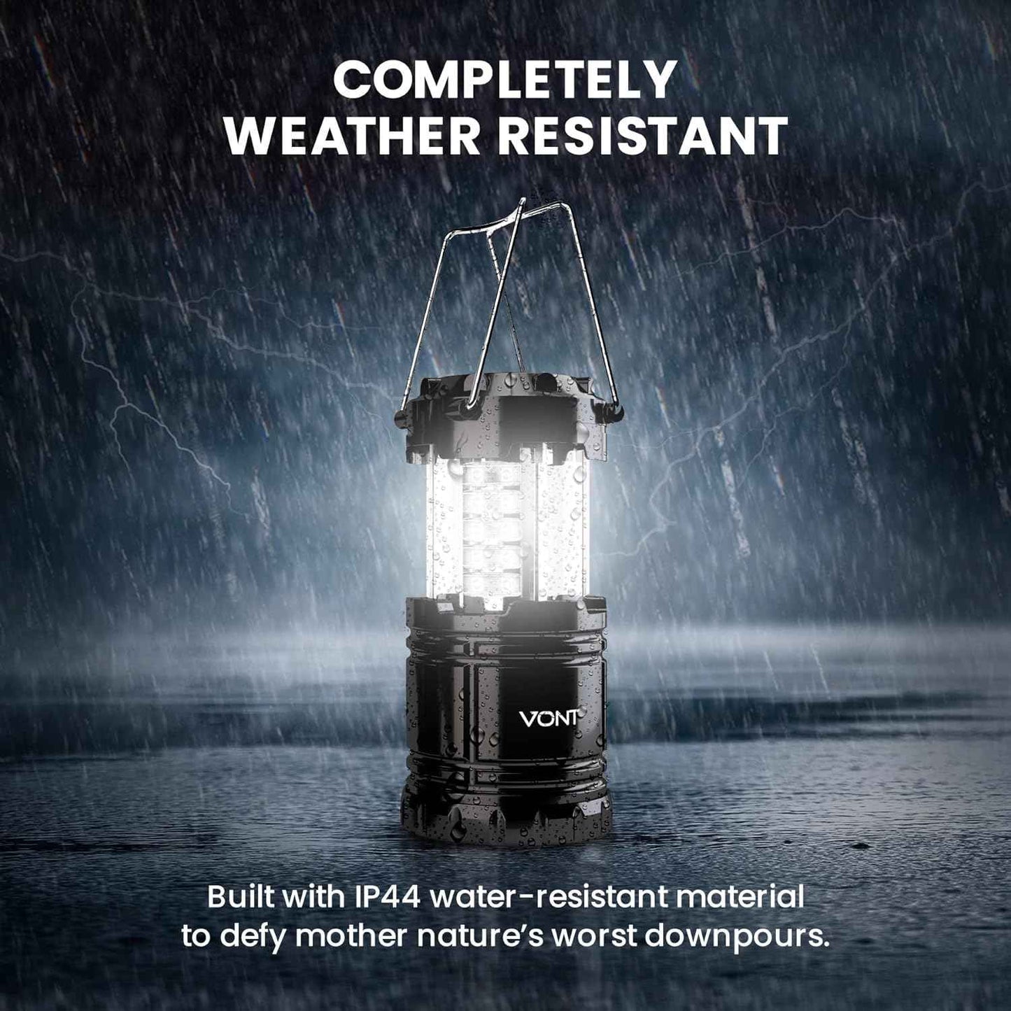 Vont LED Camping Lantern - Portable Emergency Light for Hurricane & Storm Survival, Collapsible & Battery-Operated
