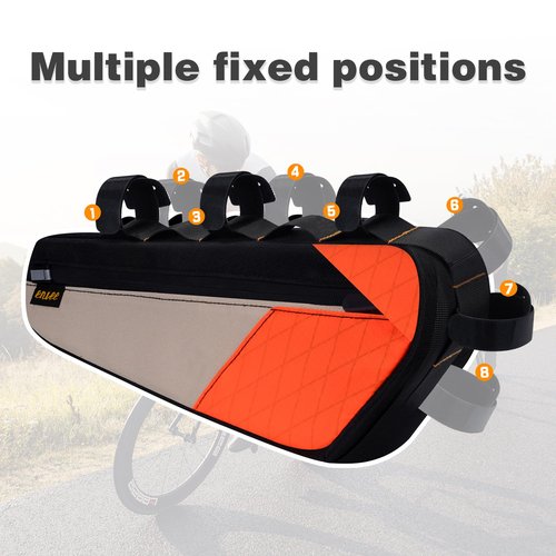 MAKELEN 2 Pack Bicycle Frame Pouch Bag Bike Storage Bag Bike Bicycle Triangle Bag for MTB Road Bike Cycling Bike Accessories Orange