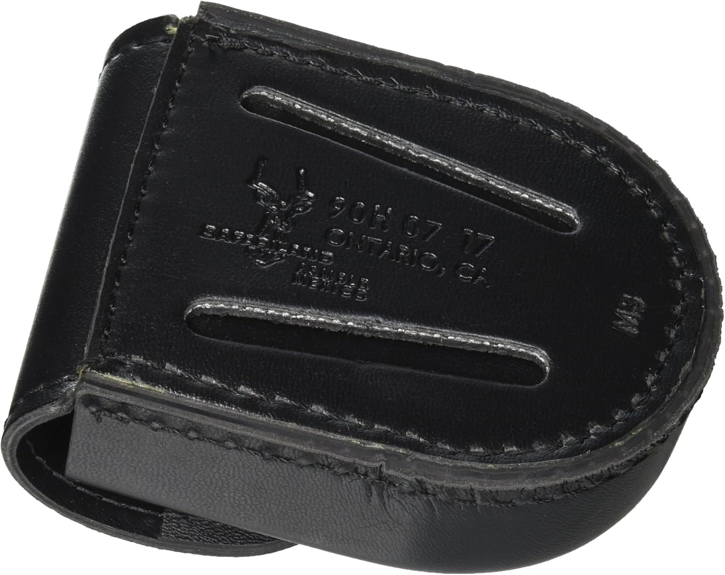 Safariland Bianchi 90H-4 90H Hand Cuff Case w/Flap (Standard Sized Hinged), Basket Weave Black, One Size