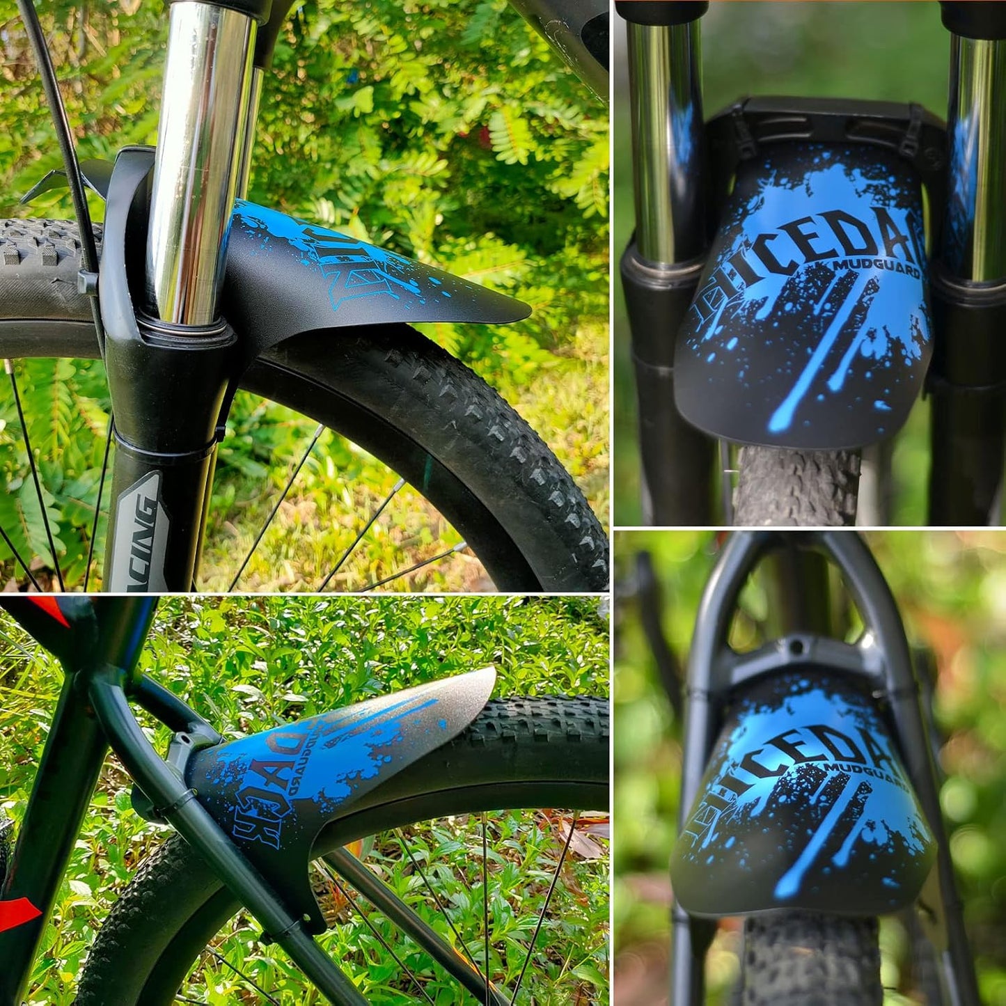 NICEDACK Bike Fender, Adjustable MTB Mud Guard, Front and Rear Compatible Mudguards, Fits 650B 20" 26" 27.5" 29 inch Fat Tire Bikes and All Disc Brake Bicycles