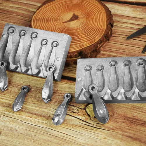 Cyiwniao Sinker Mold 1.2.3-Ounce with 5 Cavities Fishing Weight Molds Sinker Molds for Fishing Fishing Casting