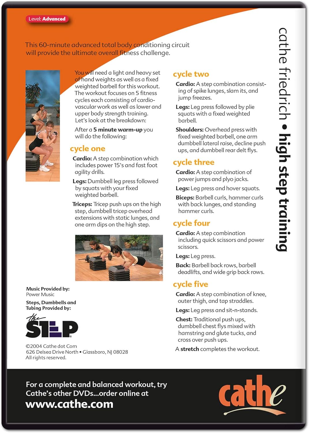 Cathe Friedrich High Step Training Workout DVD - Use For Aerobic Conditioning and To Sculpt and Tone Your Upper Body, Legs , Butt, Thighs, and Glutes