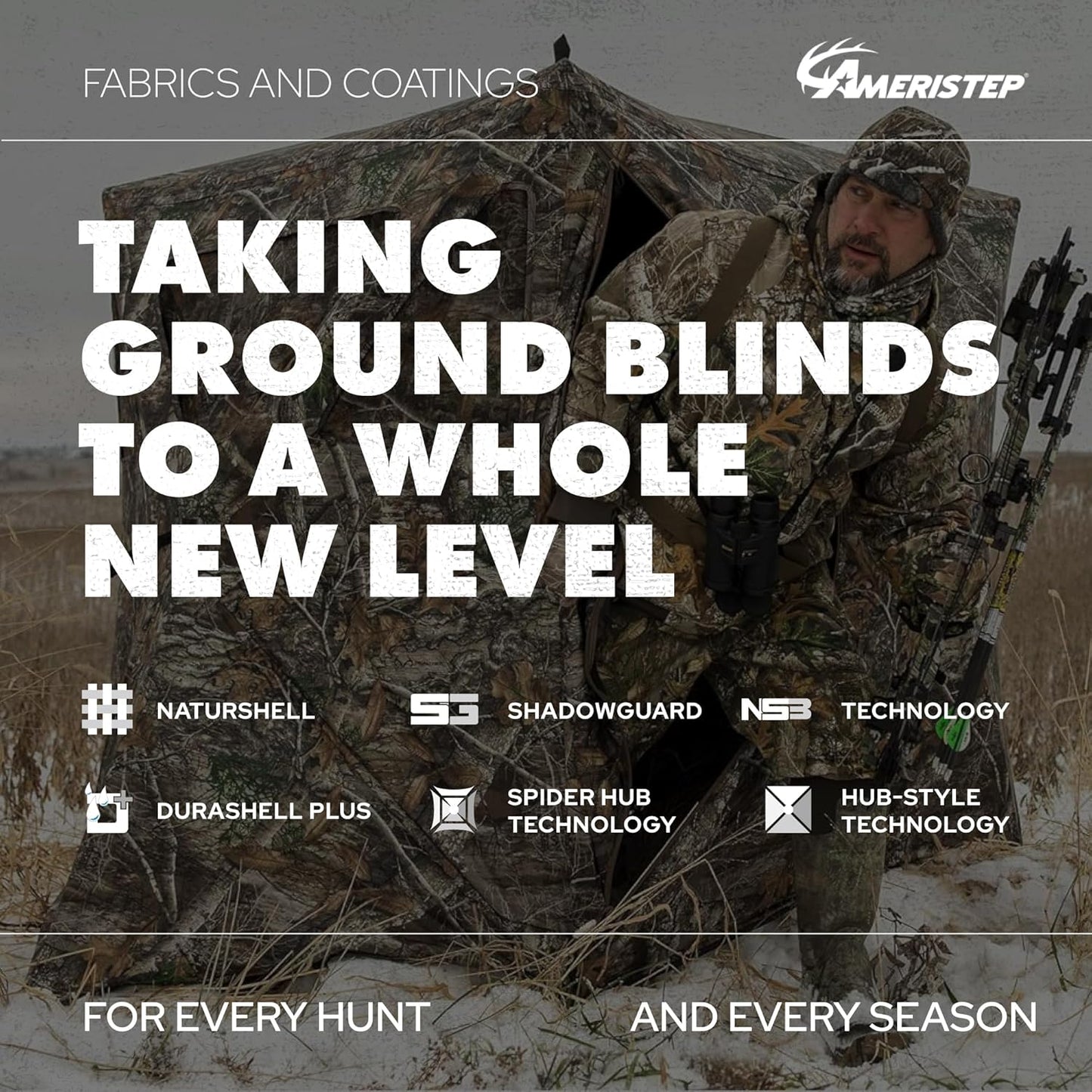 Ameristep Care Taker Kick Out Pop-Up Ground Blind, Premium Hunting Blind