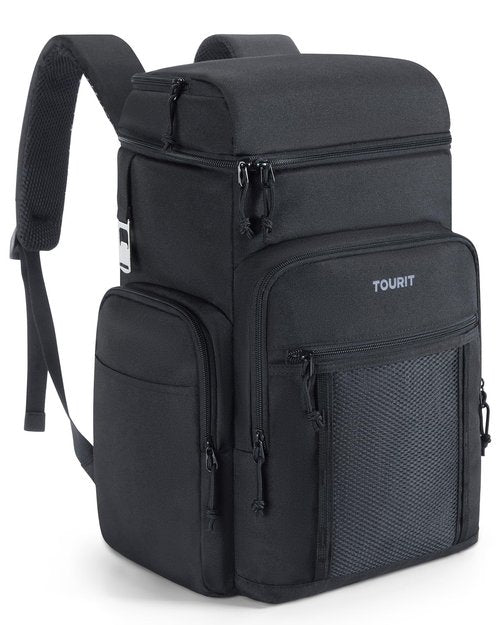 TOURIT Waterproof Cooler Backpack: 30 Cans Insulated Leakproof Portable Cooler Bag Beach Travel Camping Picnic Hiking Black