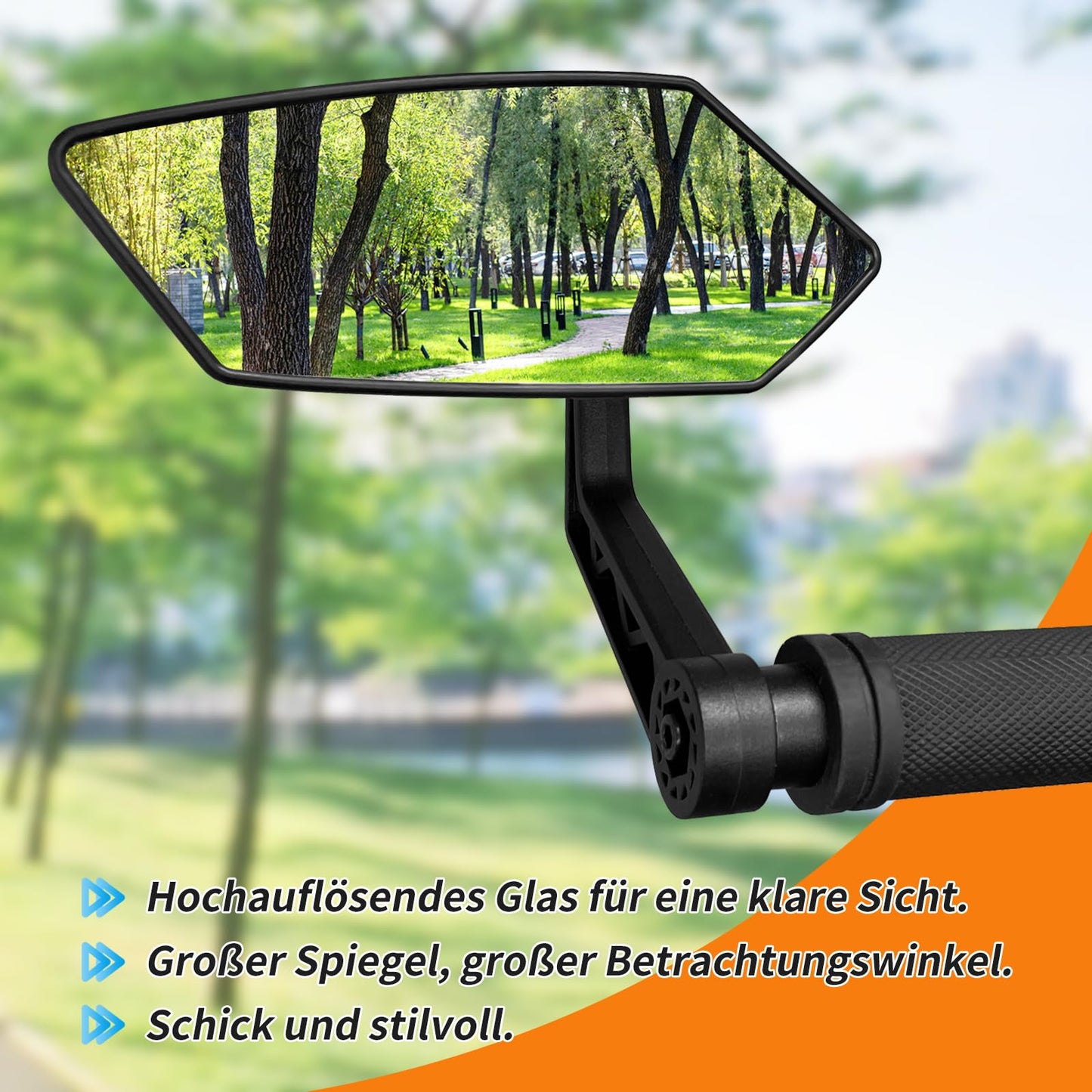 Homieway Bike Mirror 2PCS, HD Glass Bicycle Mirrors for Handlebar Mount, Adjustable Bar End Bike Rear View Mirror, Scratch Resistant Handlebar-Mirror for E-bike, Cycle Rearviewmirror (0.55-0.78")